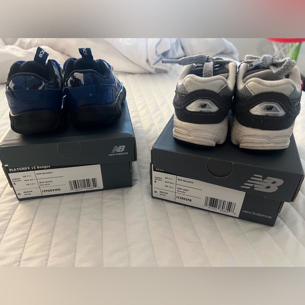 New Balance Kids' Navy and White Sneakers